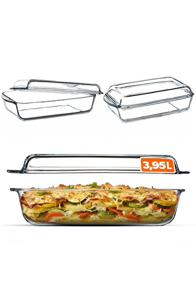 KADAX Vas dreptunghiular termorezistent cu capac 3,95 l