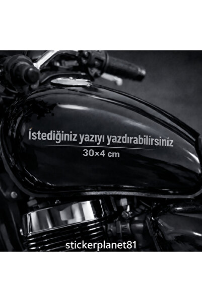 AlpiLeo GRİ Renk | Kişiye Özel Yazı Sticker 30x4 cm | Motor Deposu Oto Cam St...