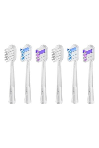 Laifen رأس فرشاة أسنان أبيض مكون من 6 قطع