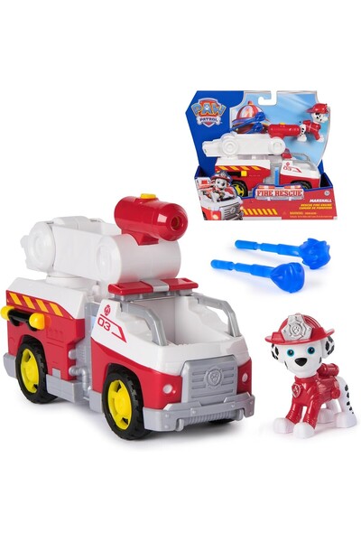TOYFEST شاحنة لعبة إطفاء من باو باترول مقاس 20.3 سم |   الشكل 5 سم |   قاذف ا...
