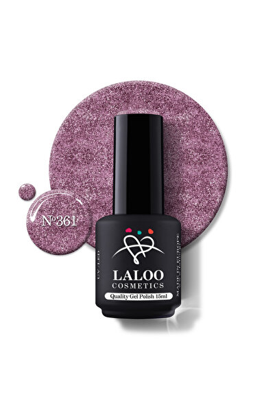 Laloo Cosmetics Νο.361 Glam Pink purple Glitter | Laloo gel polish 15ml