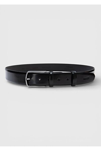 Ramsey Μαύρη 100% δερμάτινη ζώνη