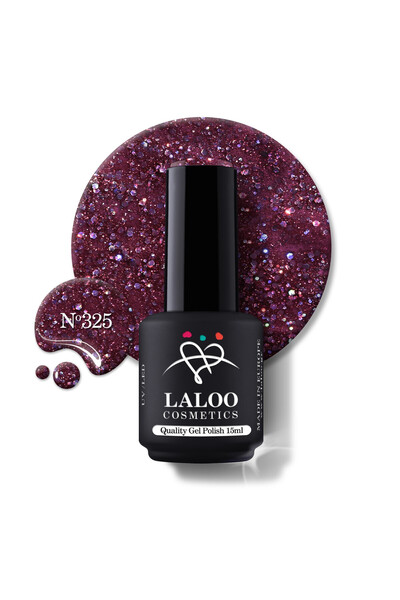 Laloo Cosmetics 325 Purple Glitter | Laloo gel polish 15ml