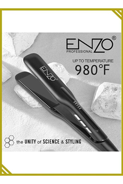 ENZO EN-5186 Graphite Titanium Hair Straightener – Professional High-Heat Fla...