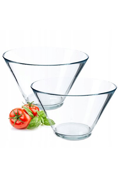 KADAX Bol de salată din sticlă, 17 cm, set de 2 boluri de salată