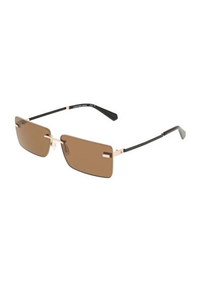 Calvin Klein Jeans CKJ 25206S 719 61 Unisex Dikdörtgen Gold Metal Güneş Gözlüğü