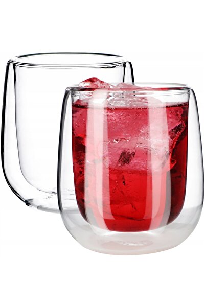 KADAX Double-Walled Thermal Coffee, Tea, Latte Glasses Set of 2 x 260ml