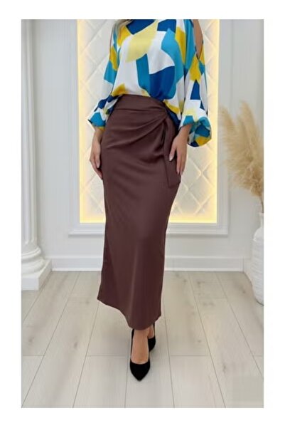 FULLJOY تنورة طويلة بقصة انسيابية ,تنورة أنيقة مع تفصيلة عقدة جانبية تضيف جما...