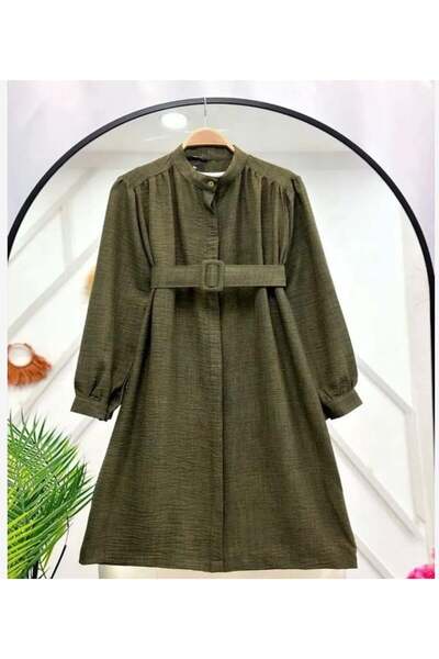 modasindoma Women's Belted Tunic Khaki