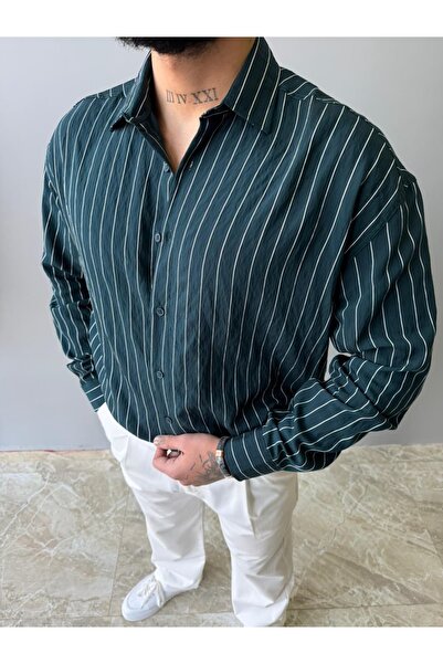 PEERLESS STORE Regular Fit Striped Modal Fabric Shirt