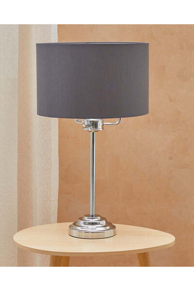 REDTAG مصباح طاولة معدني رمادي فضي، ارتفاع 52 سم