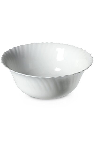 KADAX Bol de salată din sticlă pentru gustări, salată, fructe, bol de 23 cm, alb