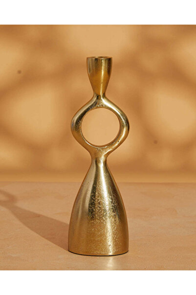 REDTAG حامل شموع معدني ذهبي ذو ملمس بارز ، 25 × 8 × 6 سم