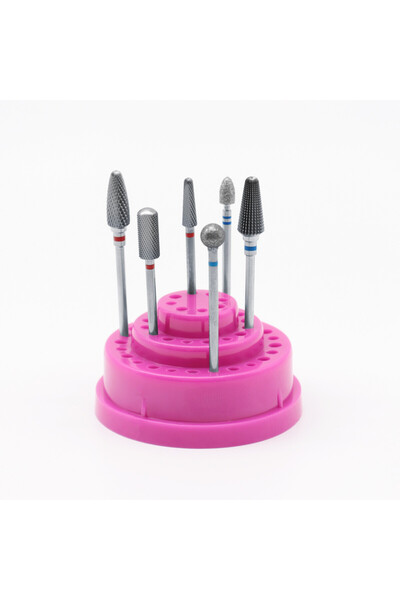 Laloo Cosmetics Mini suport pentru capete de freză 48 locuri roz Laloo