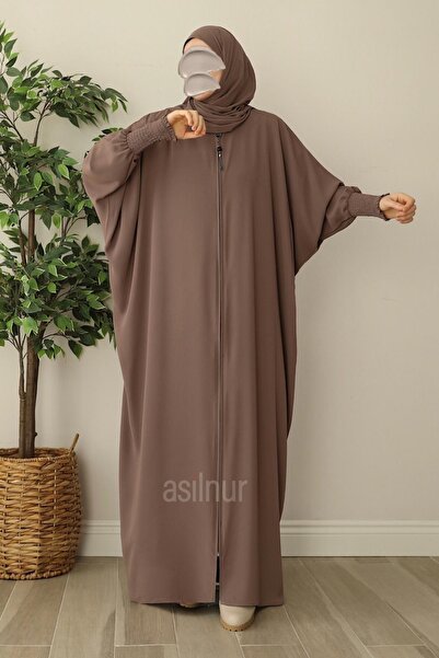 ASİLNUR Ebru Bat Sleeve Robe Mink