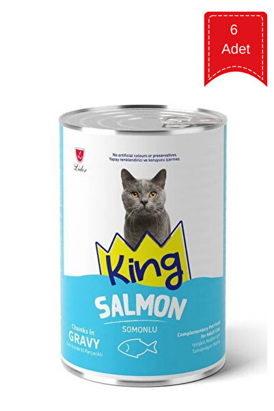 King Sos İçerisinde Somonlu Kedi Konservesi 400 Gr X 6 Adet