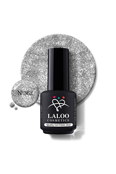 Laloo Cosmetics Νο.362 Glam Silver Glitter | Laloo gel polish 15ml