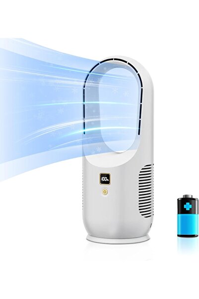 Generic DENX Intelligent Bladeless Tower Fan USB Rechargeable 6-Speed Persona...