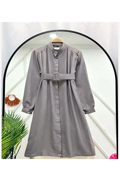 modasindoma طقم تونيك نسائي مكون من حزام قطع باللون الرمادي