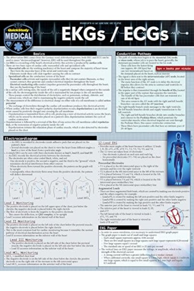 BarCharts تخطيط كهربية القلب (ECG): دليل مرجعي سريع ومغلف