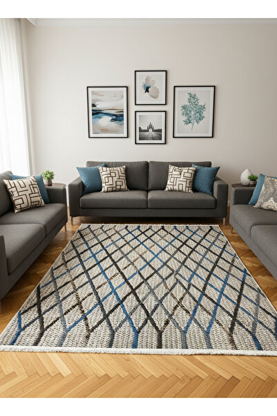 ALLGELSİN Bamboo Non-Slip Rug Woven Base Bamboo Living Room Rug Digital Print...