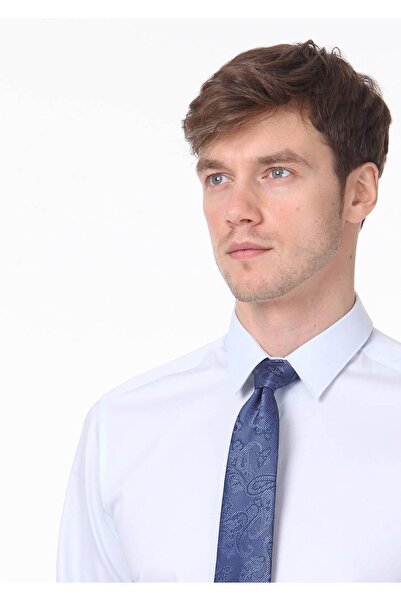 Ramsey قميص كلاسيكي منسوج باللون الأزرق الفاتح مصنوع من القطن بنسبة 100%