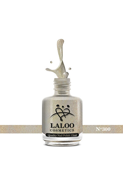 Laloo Cosmetics No. 300 Gold glitter Laloo classic nail polish 15 ml
