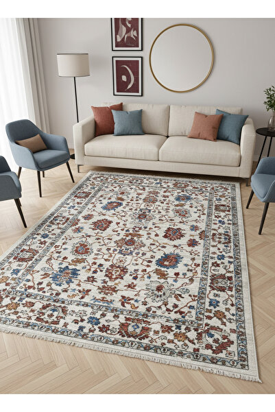 ALLGELSİN Bamboo Non-Slip Rug Woven Base Bamboo Living Room Rug Digital Print...