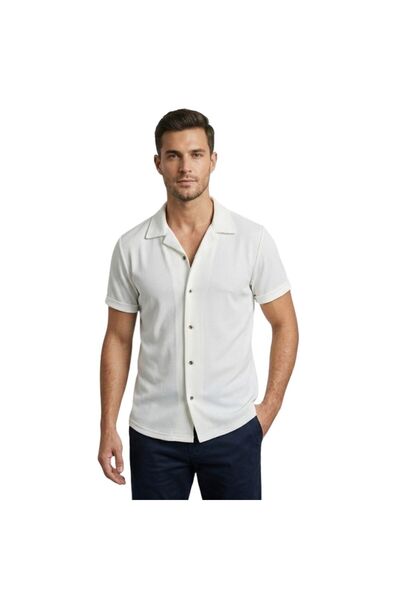 trender Muška košulja Rebrasto bela