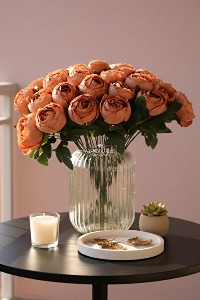 Yapay Çiçek Deposu Veštački cvet, 12 komada božura, 35 cm, braon