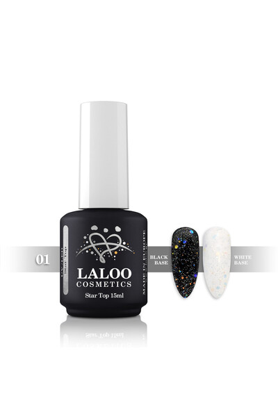 Laloo Cosmetics Strat final sclipici argintiu Star Top Coat No.01 Laloo 15ml