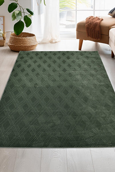 Giza Home Latte Yumuşak Peluş Yeşil Çocuk Odası Oturma Odası Salon Mutfak Hal...