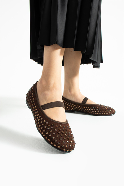 Bufu balerini ta Taşlı balerini Pantofi de damă confortabili, elastici, de zi...