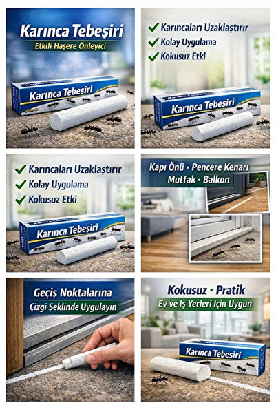 kapsulavm 4 Adet Haşere Tebeşiri Böcek Önleyici Tebeşir Etkili Hamam Böceği V...