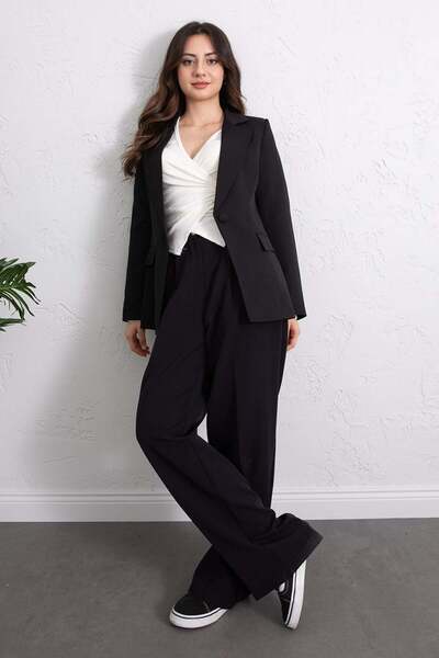 zenne Pocket Detail Blazer Jacket Black - 1459