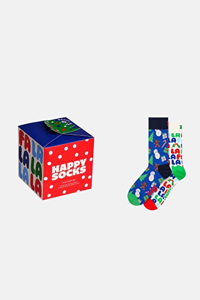 Happy Socks - Multi-Colored Celebration Patterned Set of 2-Pack of Cotton Socks