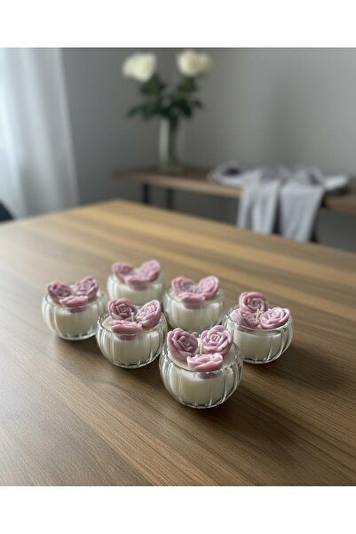 ORENACANDLE ROMANTİK GÜL SERİSİ EL YAPIMI DOĞAL SOYA MUM (4 ADET)