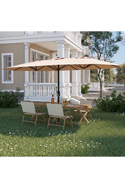 Garvee مظلة فناء بطول 13 قدمًا مع قاعدة، مظلة خارجية قائمة بذاتها مع مقبض تدوير