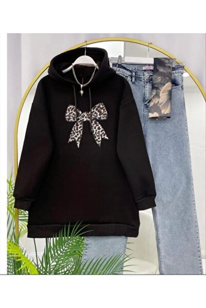 modasindoma Women's Leopard Bow Printed Sweatshirt Brown