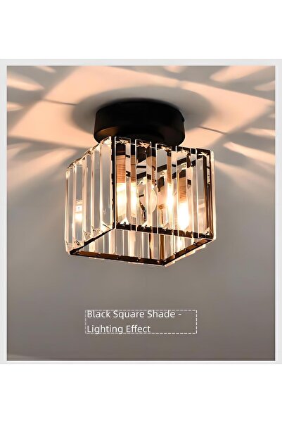 Generic Small crystal square chandelier, suitable for corridors, stairs and b...