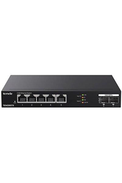 Tenda Tem2007X 2.5Gb Switch 7 Port 5X2.5G Por+2X10Gb Sfp+ 50Gbps Unmanaged Na...