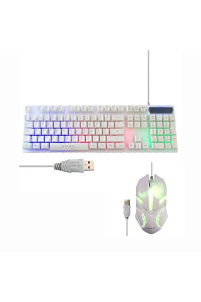 AOAS IŞIKLI OYUN KLAVYESİ+MOUSE SET