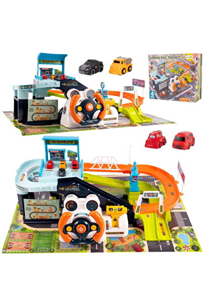 ideal STORE Parcare interactivă pentru copii cu volan, lift, 4 mașini, garaj ...