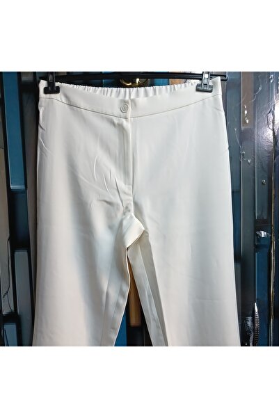 VİPP BÜYÜK BEDEN kadın beyaz yazlık 48 beden düz paça kumaş pantolon