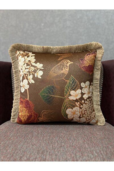 Fabricland Blend-9372 Smeđa ptica Sa resama Uvezeno İ Svila a Somot i Navlaka...