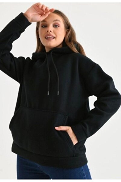 modasindoma Women's Hooded Sweatshirt Black