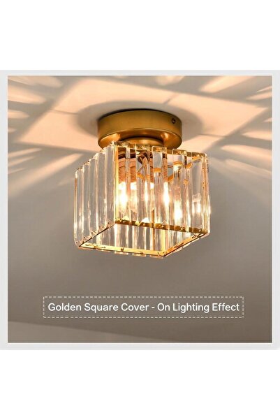 Generic Small crystal square chandelier, suitable for corridors, stairs and b...
