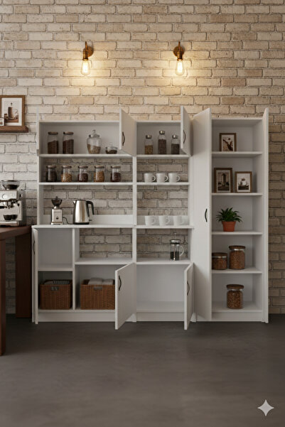 Haus Modüler Mocha 1-2-3 Çok Amaçlı Erzak,Kiler,Mutfak Dolabı