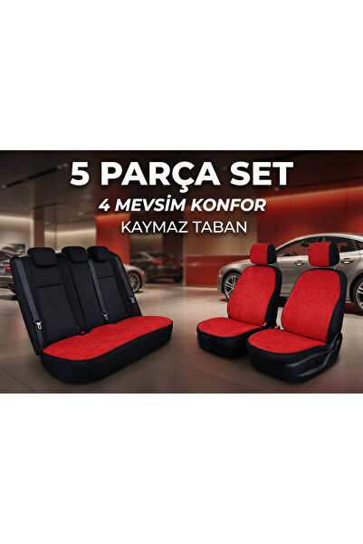 RS JANTİ STORE Set de scaune auto universale roșii Min piele din talpă antial...