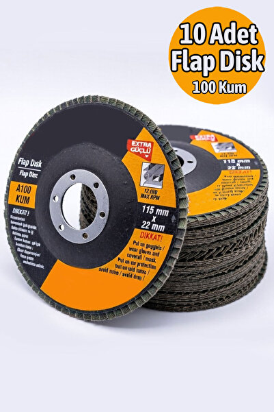 Badem10 Alüminyum Gövde 115 mm Flap Disk 100 Kum Metal Zımpara Taşı Taşlama D...